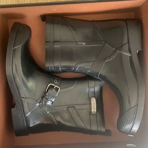 Black Coach Rainboots with buckle size 9